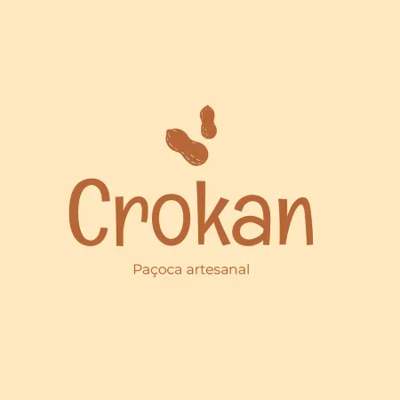 Logotipo Crokan em terracota sobre creme