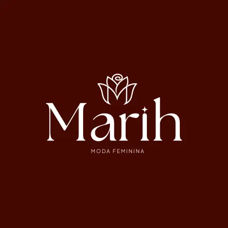 Logotipo Marih em branco sobre vinho