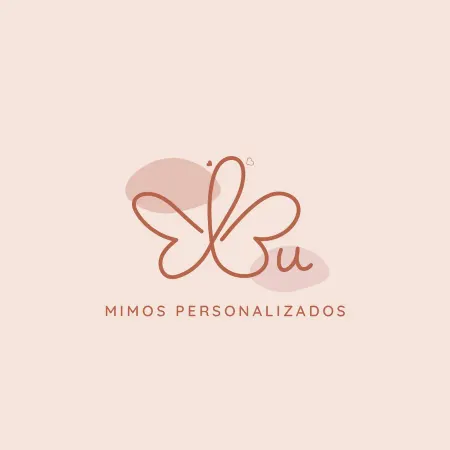Logotipo Mimos Personalizados com a borboleta em traço único