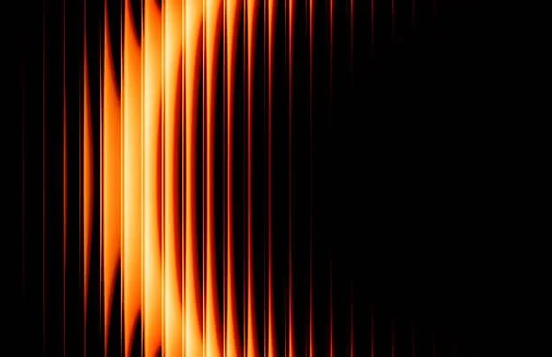 Faixas de luz laranja sobre fundo preto